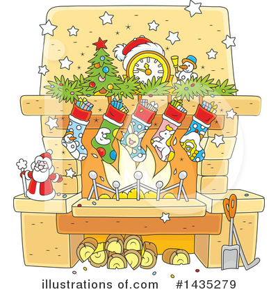 Christmas Stockings Clipart #1435279 by Alex Bannykh