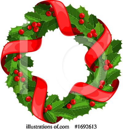 Christmas Wreath Clipart #1692613 by Vector Tradition SM