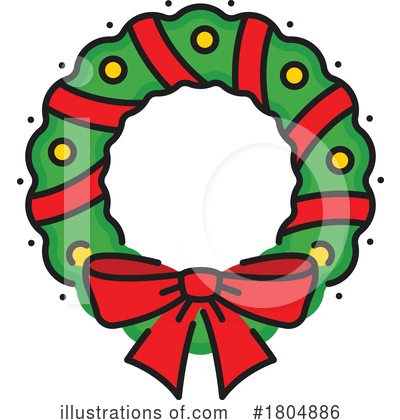 Christmas Wreath Clipart #1804886 by Vector Tradition SM