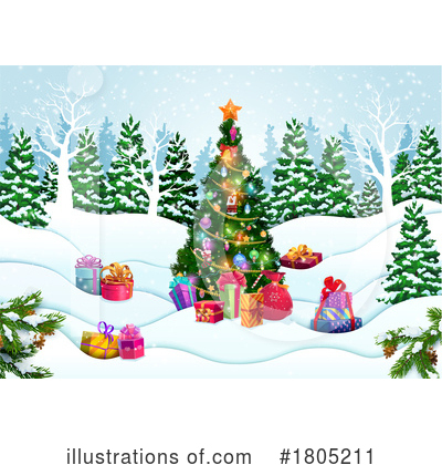 Christmas Tree Clipart #1805211 by Vector Tradition SM