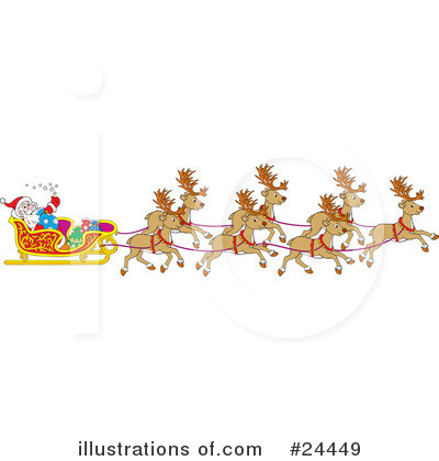 Santas Sleigh Clipart #24449 by Alex Bannykh