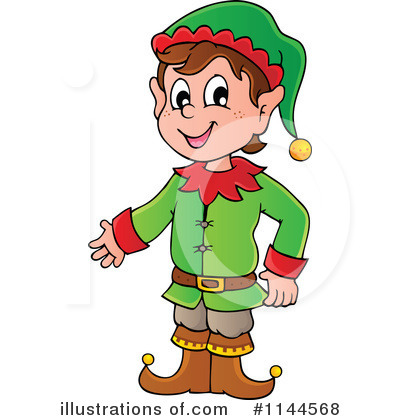 Royalty-Free (RF) Christmas Elf Clipart Illustration by visekart - Stock Sample #1144568