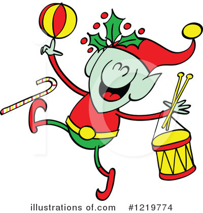 Royalty-Free (RF) Christmas Elf Clipart Illustration by Zooco - Stock Sample #1219774