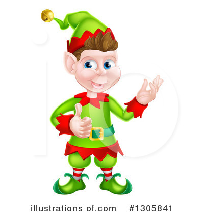 Royalty-Free (RF) Christmas Elf Clipart Illustration by AtStockIllustration - Stock Sample #1305841