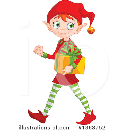 Royalty-Free (RF) Christmas Elf Clipart Illustration by Pushkin - Stock Sample #1363752