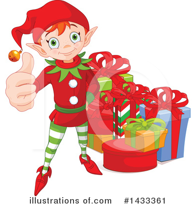 Royalty-Free (RF) Christmas Elf Clipart Illustration by Pushkin - Stock Sample #1433361