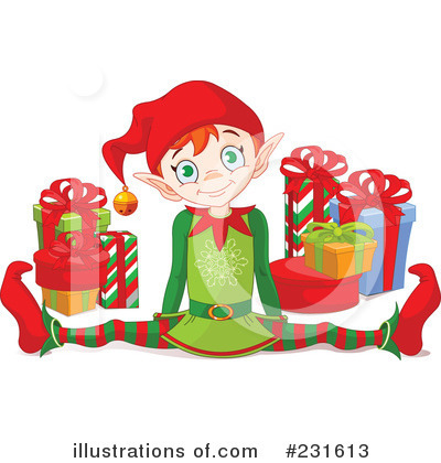 Royalty-Free (RF) Christmas Elf Clipart Illustration by Pushkin - Stock Sample #231613