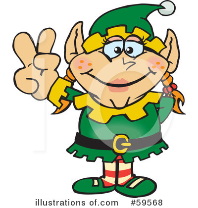 Royalty-Free (RF) Christmas Elf Clipart Illustration by Dennis Holmes Designs - Stock Sample #59568