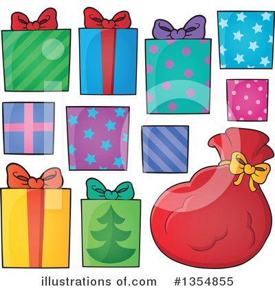 Royalty-Free (RF) Christmas Gift Clipart Illustration by visekart - Stock Sample #1354855