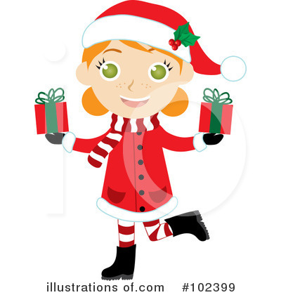 Royalty-Free (RF) Christmas Girl Clipart Illustration by Rosie Piter - Stock Sample #102399