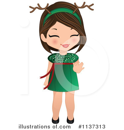 Royalty-Free (RF) Christmas Girl Clipart Illustration by Melisende Vector - Stock Sample #1137313