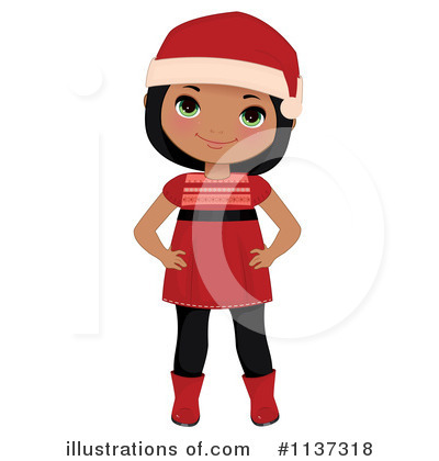 Christmas Girl Clipart #1137318 by Melisende Vector