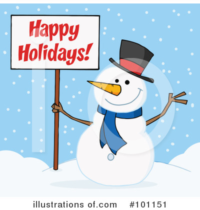 Royalty-Free (RF) Christmas Greeting Clipart Illustration by Hit Toon - Stock Sample #101151