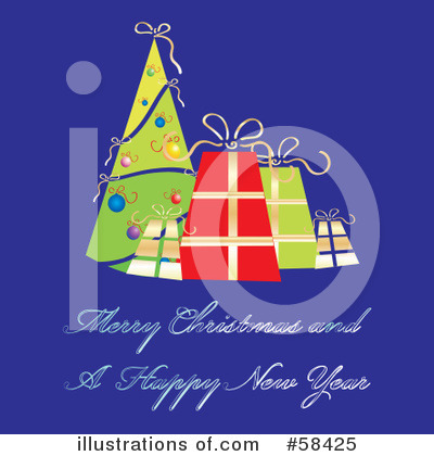 Royalty-Free (RF) Christmas Greeting Clipart Illustration by MilsiArt - Stock Sample #58425