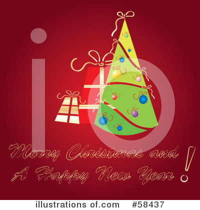 Royalty-Free (RF) Christmas Greeting Clipart Illustration by MilsiArt - Stock Sample #58437