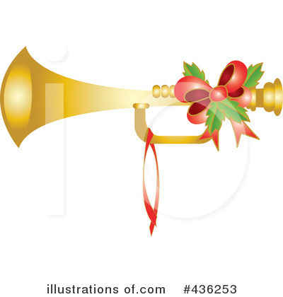 Royalty-Free (RF) Christmas Horn Clipart Illustration by Pams Clipart - Stock Sample #436253