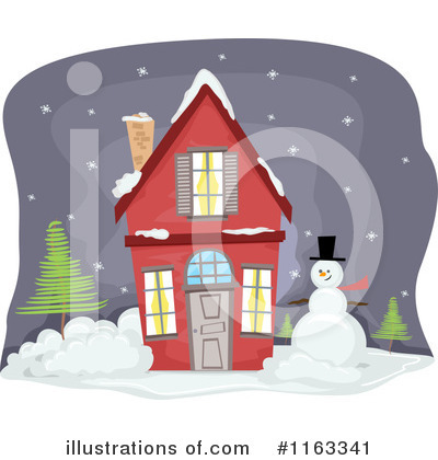 Royalty-Free (RF) Christmas House Clipart Illustration by BNP Design Studio - Stock Sample #1163341