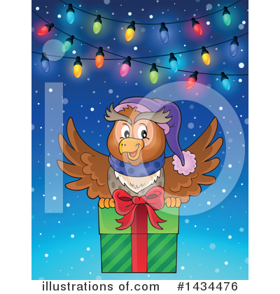 Royalty-Free (RF) Christmas Owl Clipart Illustration by visekart - Stock Sample #1434476
