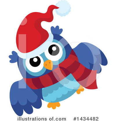 Royalty-Free (RF) Christmas Owl Clipart Illustration by visekart - Stock Sample #1434482