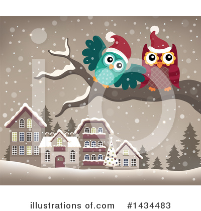 Royalty-Free (RF) Christmas Owl Clipart Illustration by visekart - Stock Sample #1434483