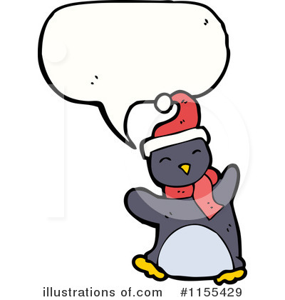 Royalty-Free (RF) Christmas Penguin Clipart Illustration by lineartestpilot - Stock Sample #1155429