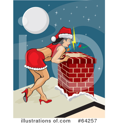 Royalty-Free (RF) Christmas Pin Up Clipart Illustration by David Rey - Stock Sample #64257