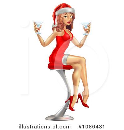Royalty-Free (RF) Christmas Pinup Clipart Illustration by AtStockIllustration - Stock Sample #1086431