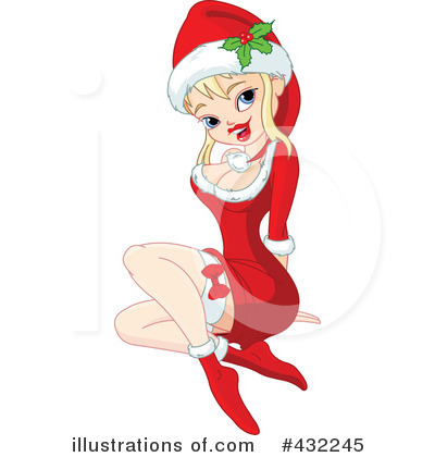 Royalty-Free (RF) Christmas Pinup Clipart Illustration by Pushkin - Stock Sample #432245