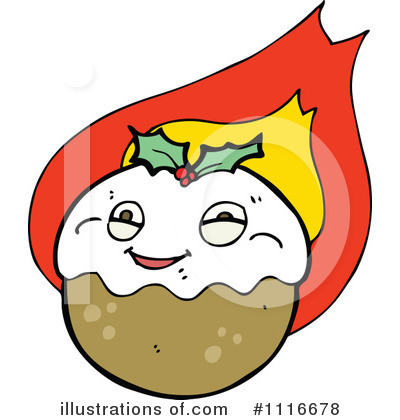 Royalty-Free (RF) Christmas Pudding Clipart Illustration by lineartestpilot - Stock Sample #1116678