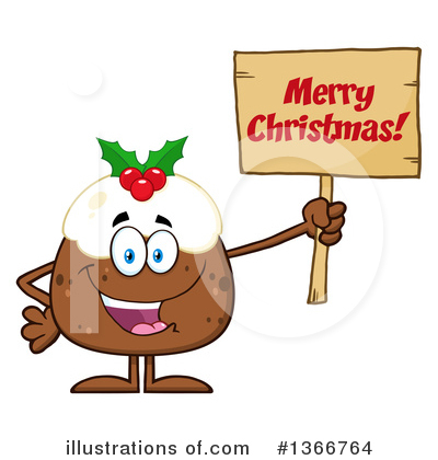 Royalty-Free (RF) Christmas Pudding Clipart Illustration by Hit Toon - Stock Sample #1366764