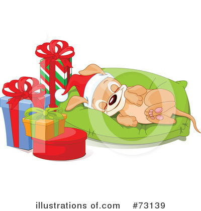 Royalty-Free (RF) Christmas Puppy Clipart Illustration by Pushkin - Stock Sample #73139