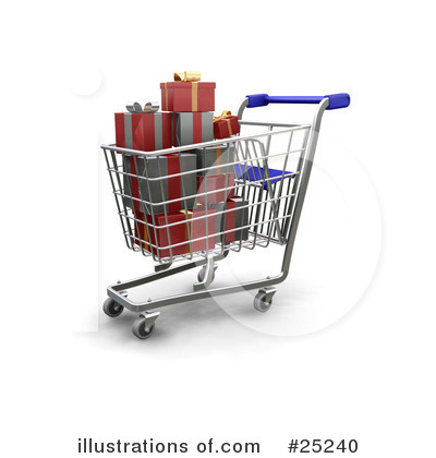 Royalty-Free (RF) Christmas Shopping Clipart Illustration by KJ Pargeter - Stock Sample #25240