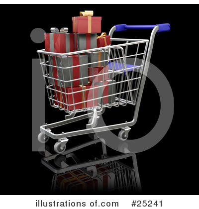 Royalty-Free (RF) Christmas Shopping Clipart Illustration by KJ Pargeter - Stock Sample #25241