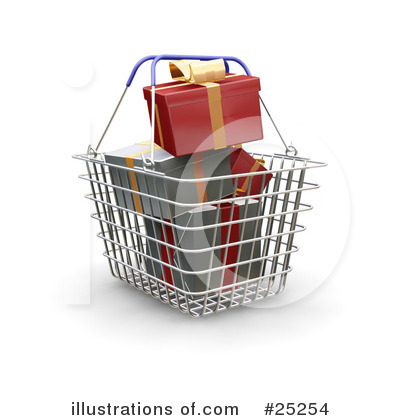 Royalty-Free (RF) Christmas Shopping Clipart Illustration by KJ Pargeter - Stock Sample #25254