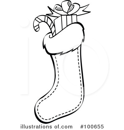 Royalty-Free (RF) Christmas Stocking Clipart Illustration by Andy Nortnik - Stock Sample #100655