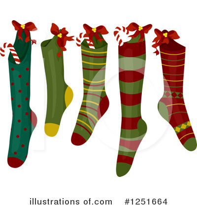 Royalty-Free (RF) Christmas Stockings Clipart Illustration by BNP Design Studio - Stock Sample #1251664