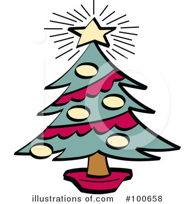 Royalty-Free (RF) Christmas Tree Clipart Illustration by Andy Nortnik - Stock Sample #100658