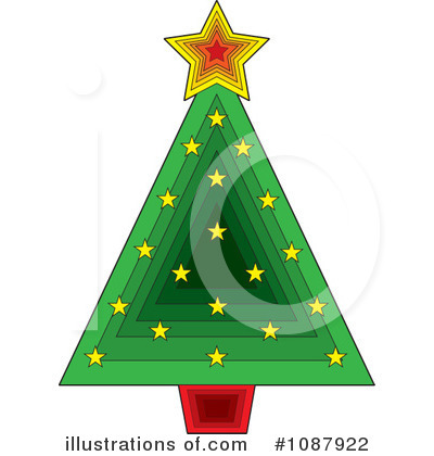 Royalty-Free (RF) Christmas Tree Clipart Illustration by Maria Bell - Stock Sample #1087922