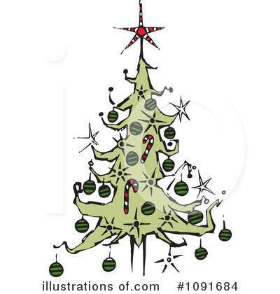 Christmas Tree Clipart #1091684 by Steve Klinkel
