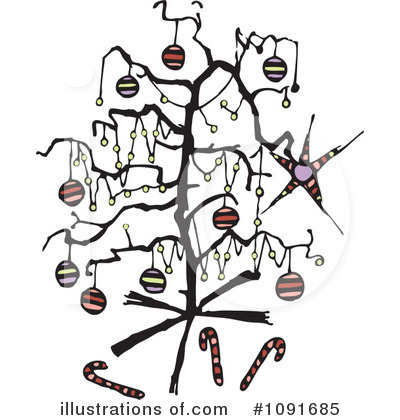 Royalty-Free (RF) Christmas Tree Clipart Illustration by Steve Klinkel - Stock Sample #1091685