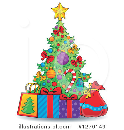 Royalty-Free (RF) Christmas Tree Clipart Illustration by visekart - Stock Sample #1270149