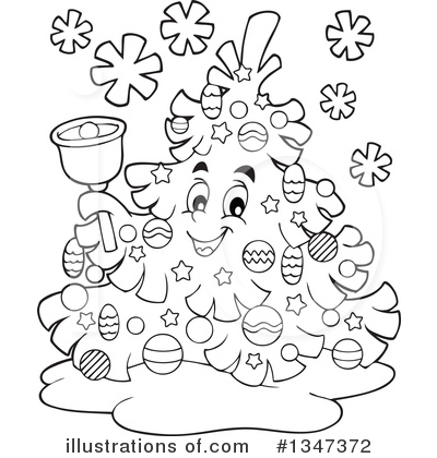 Royalty-Free (RF) Christmas Tree Clipart Illustration by visekart - Stock Sample #1347372