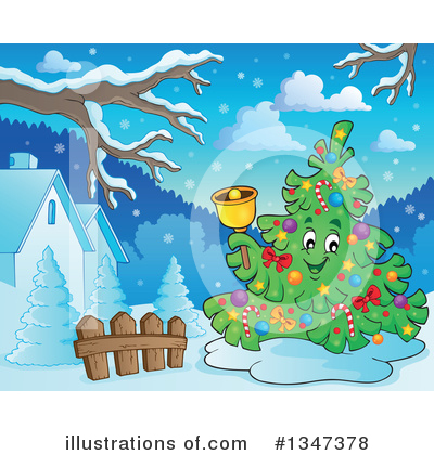 Royalty-Free (RF) Christmas Tree Clipart Illustration by visekart - Stock Sample #1347378