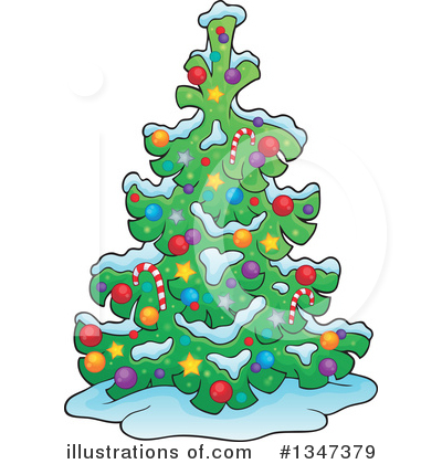 Royalty-Free (RF) Christmas Tree Clipart Illustration by visekart - Stock Sample #1347379