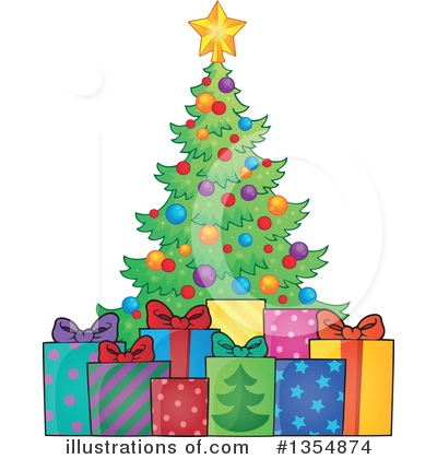 Royalty-Free (RF) Christmas Tree Clipart Illustration by visekart - Stock Sample #1354874