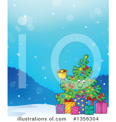 Royalty-Free (RF) Christmas Tree Clipart Illustration by visekart - Stock Sample #1356304