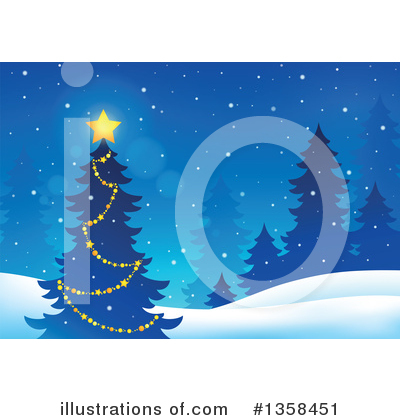 Royalty-Free (RF) Christmas Tree Clipart Illustration by visekart - Stock Sample #1358451