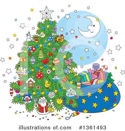Royalty-Free (RF) Christmas Tree Clipart Illustration by Alex Bannykh - Stock Sample #1361493