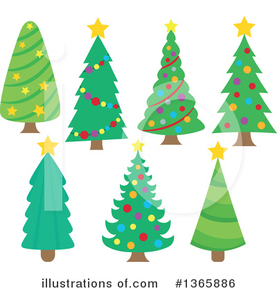 Royalty-Free (RF) Christmas Tree Clipart Illustration by visekart - Stock Sample #1365886