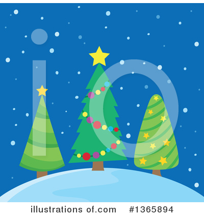 Royalty-Free (RF) Christmas Tree Clipart Illustration by visekart - Stock Sample #1365894